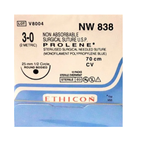 Ethicon Prolene Suture - USP 3-0 NW838 Pack of 12