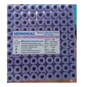 Keynonvac Blood Collection Tubes – K2 EDTA, Lavender Cap – 2ml, Non-Vacuum, Double Cap