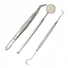 Generic Stainless Steel Dental Instruments Mouth Mirror Probe Plier Kit