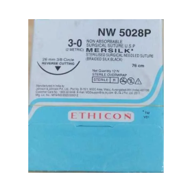 Ethicon Mersilk #3-0 Black Braided Suture1 - 76Cm(Nw5028) Pack Of 1
