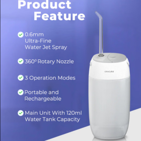 Oracura Compact Plus Water OC400 (OC120) Dental Flosser - Grey