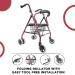 EASYCARE Folding Rollator with Easy Tool Free Installation (Get Active Stay Active ) 75kg Capacity