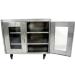 S. S. CLOSED STORING CABINET WITH SHELVES AND LOCK ABLE GLASS DOORS