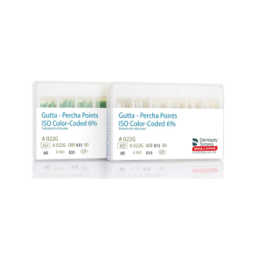 Dentsply ISO Color-Coded 6% Gutta Percha Points - 15 Pack of 60
