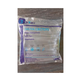 3 Star Transparent Disposable Saliva Ejectors - Pack of 100pcs