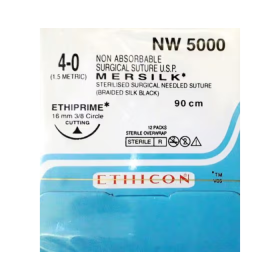 Ethicon Mersilk #4-0 Black Braided Suture1 - 90Cm (Nw5000) Pack Of 12