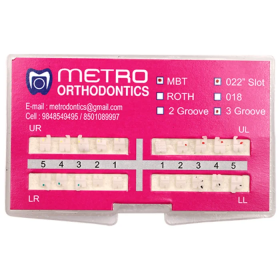Metro Orthodontics Pink Series Pack of 20 Ceramic Conventional Brackets