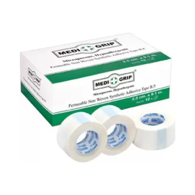 Medigrip Permeable Non woven Synthetic Adhesive B.P Paper Tape - 2.50cm x 9.1m Pack of 12 (NWT109)