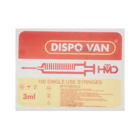 Dispovan Syringe 3ml with Needle 24G
