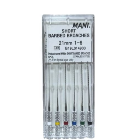 Mani Stainless Steel Barbed Broaches - 21mm Assorted(6's Pack)