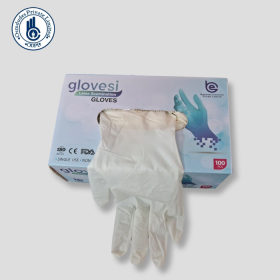 Glovesi Latex Powdered Examination Gloves - Medium Pack of 100