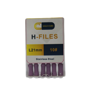 Gold Cura Stainless Steel H Files - 21mm Assorted (15-40)