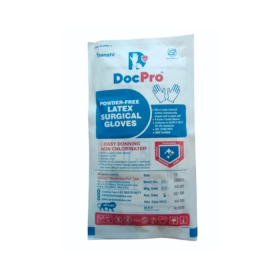DocPro Latex Surgical Gloves Powder Free - 6 Inches, Box of 25 Pairs