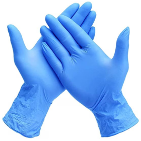 Shakuntla Disposible Surgicals Powder-free Nitrile Gloves, Food Grade, Non Tearable (Blue -Color, pack of 80)