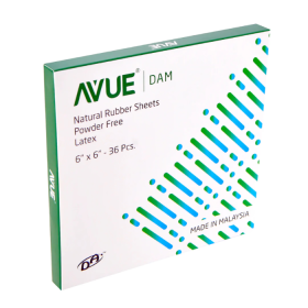 Avue 6 X 6 Rubber Dam Sheets - Green Heavy Mint Pack of 36pcs