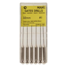 Mani Stainless Steel Gates Glidden Drills - 32mm Assorted (1-6)