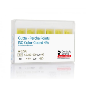 Dentsply ISO Color-Coded 4% Gutta Percha Points - 30 Pack of 60
