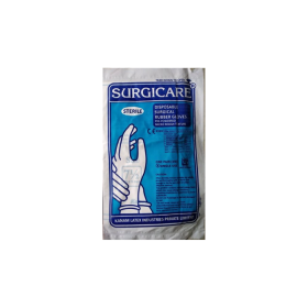 Surgicare Disposable Surgical Rubber Gloves (7) -10 Pairs, White, Pack Of 25