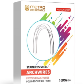 Metro Orthodontics Rectangular Stainless Steel Archwires - Upper 0.016 x 0.016