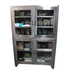 Silver Storing Cabinet With Shelves - Stainless Steel, For Operation Theatre, Polished