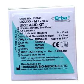 Uric Acid Test Kit Erba ( 5 X 10 ML )